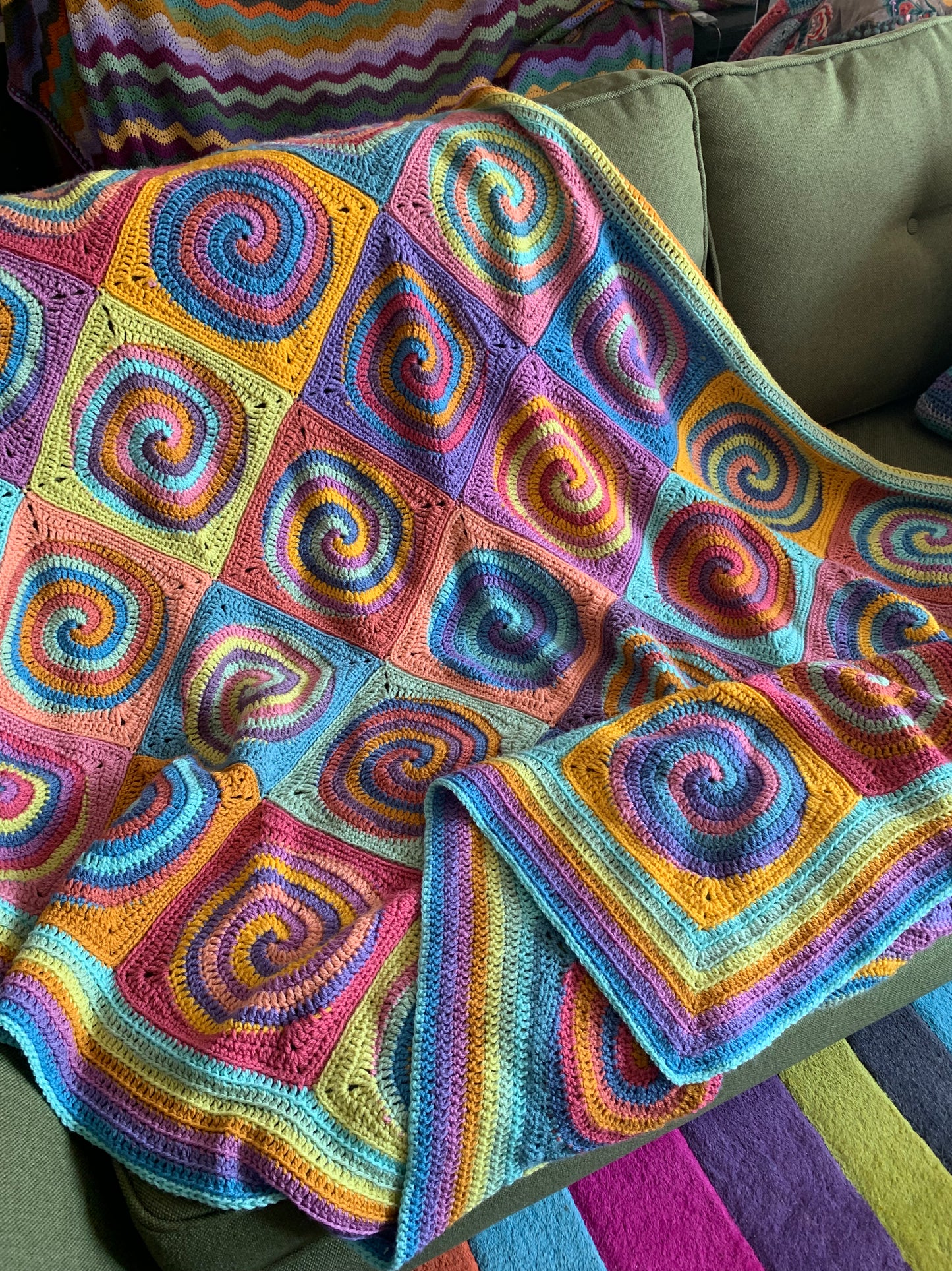 Resting Rainbows Blanket Crochet Pattern - Muted