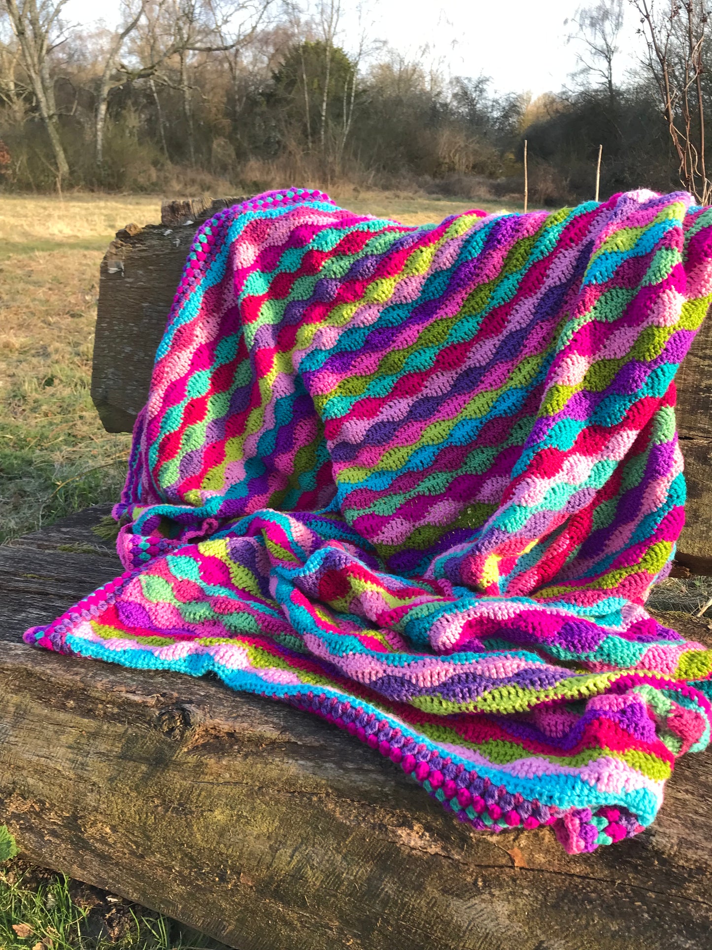 Bubble Blanket Crochet Pattern - Bubblegum